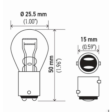 Hella Bulb 7528 12V 21/5W Bay15D S8 (2) Back Up Light, 7528Tb 7528TB